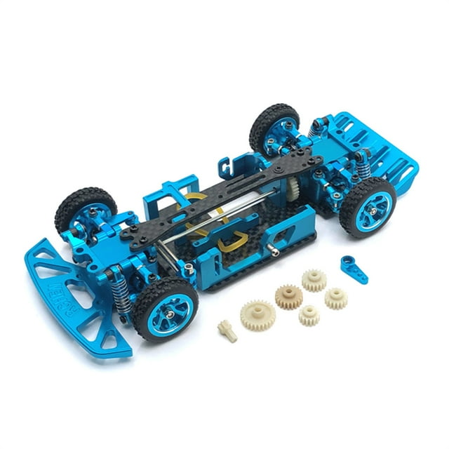 Conjunto de marco de chasis del cuerpo de la fibra de carbono Set 1:28 RC Modelo Modelo Piezas de actualización de vehículos Reemplazo para WLTOYS 284131 K969 K979 K989 Azul Eigraketly FN009852-02