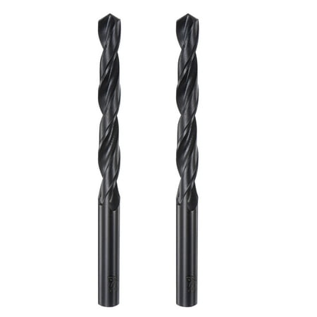 

High Speed Steel Twist Drill Bit 9.2mm Fully Ground Black Oxide 125mm Long 2Pcs