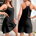 thumbnail image 3 of Silk Nightgowns for Women, Sexy Lingerie Pajamas Soft Sleeveless Adjustable Straps Satin Slip Dress V Neck Nightwear (S), 3 of 3