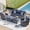 Blue, variant on ELPOSUN Patio Furniture Set, 6 Pieces Outdoor Patio Set, All-Weather Wicker Rattan Outdoor Furniture Set with Swivel Chairs for Poolside, Backyard, Gray Wicker Navy Blue Cushions