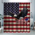 thumbnail image 2 of American Flag Shower Curtain Independence Day Patriotic Theme USA Eagle Shower Curtains for Bathroom Decor Fabric Waterproof United States Victory Flag with 12 Hooks 72"x72", 2 of 6