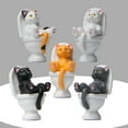 thumbnail image 3 of Fairnull Mini Modèle de Chat Haute Simulation Expression Vive Décoration Accessoires Toilette Miniature Chat Animal Modèle Jouet pour Enfants, 3 of 9