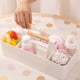 thumbnail image 4 of Caja organizadora de sobremesa con asa • Almacenamiento cosmético y teledirigido • Organizador de plástico 32x15x8cm • Beige, blanco, gris, 4 of 6