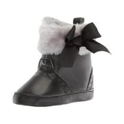 Luvable Friends Kids' Faux Fur Trimmed Boots, Black, Size 0-6 Months M US Infant