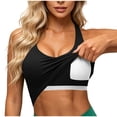 thumbnail image 5 of FDGIU Women's Racerback Padded Sports Bra Tank, Solid V Neck Cropped Workout Athletic Camisole Top, 5 of 8