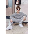 thumbnail image 3 of Arshiner Boys Sweatshirts Long Sleeve Crewneck Pullover Shirt Kids Fashion Fall Winter Sweater Size 6-14 Years Light Gray 140, 3 of 7