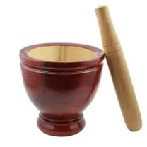 Wooden Mortar 6" Pestle Grinding Herb Garlic Papaya Salad Som Tum Thai Kitchen Tool 1 Set