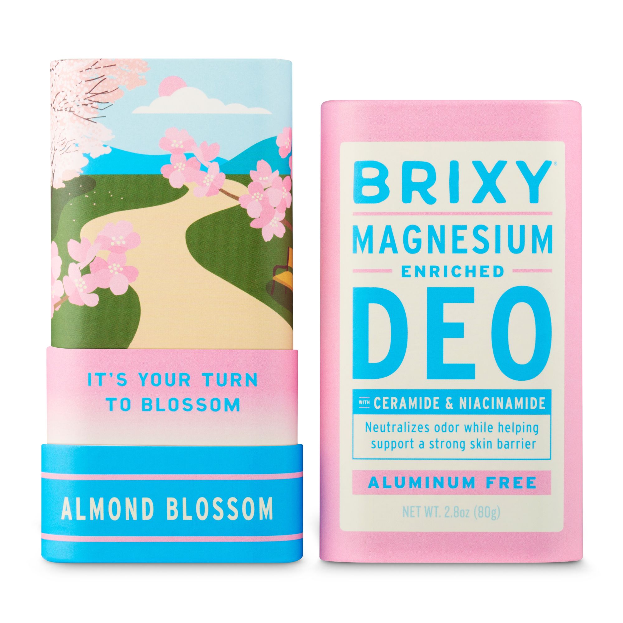 BRIXY Magnesium Deodorant, Odor Control With Ceramide & Niacinamide For Skin Health, Aluminum Free, Baking Soda Free, EWG VERIFIED, Sensitive Skin Deodorant, Vegan, Plastic Free, Light Scent (2 Pack)