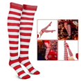 thumbnail image 5 of Chaussettes Rayées pour Femmes Bas Rayés Rouges Blancs Bas Rouges Blancs Chaussettes au Genou, 5 of 5