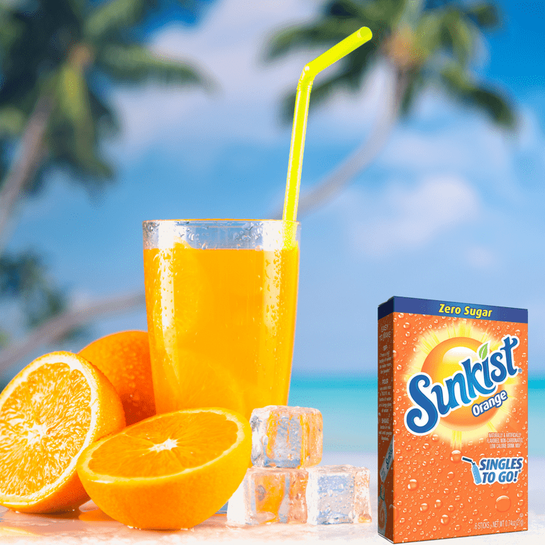 Sunkist Soda Orange Singles To Go, Sugar-Free, Convenient Packets