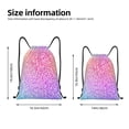 thumbnail image 2 of Xecao Colorful Glitters Pattern Sports Drawstring Backpack - String Swim Gym Bag with Wet Proof Pocket for Women&Men-Small, 2 of 6