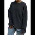 thumbnail image 1 of Suéter de Punto Holgado con Cuello Redondo y Color Liso para Mujer, Ideal para Otoño e Invierno. Gris Oscuro S, 1 of 10