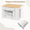 thumbnail image 3 of Gymax Kitchen Island Table w/ Storage Cabinet and Drop Leaf White, 3 of 10