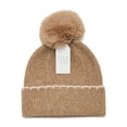 thumbnail image 2 of Time and Tru Women's Whipstitch Beanie, One Size, Tan, 2 of 4