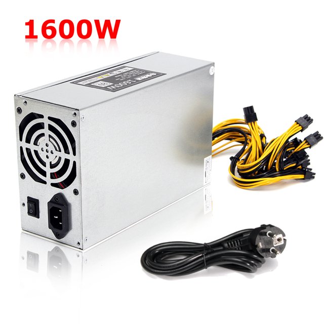 Bitcoin Miner Mining Power Supply Machine For 6 GPU ETH BTC Rig S7 S9 1600W