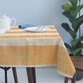 thumbnail image 4 of Burnt Orange Striped Table Cloth Waterproof Tablecloths, Farmhouse Vintage Stripes Tablecloth Dining Table Cover for Kitchen Party Tabletop Outdoor, Rectangle Tablecloth 60x120 Inch, 4 of 9