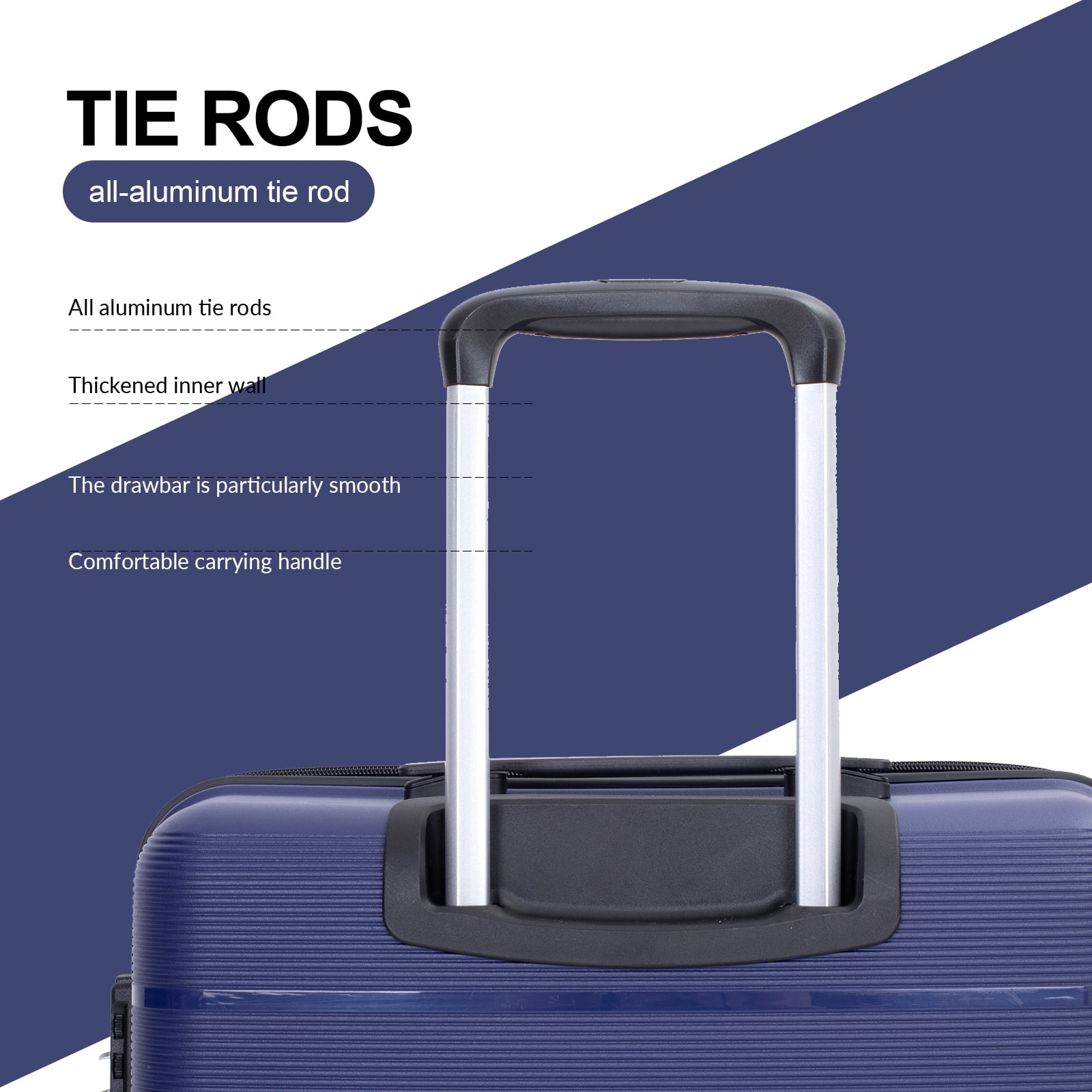 Free Shipping! Tripcomp 3 Piece Luggage Sets, Hardside Carry On Luggage, PP case with Two Hooks, Spi(图4)