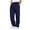Navy, variant on CONFREE Mens Baggy Wide Leg Pants Solid Color Casual Pants For Men Soft Loose Fit Trousers With Elastic Waist Drawstring