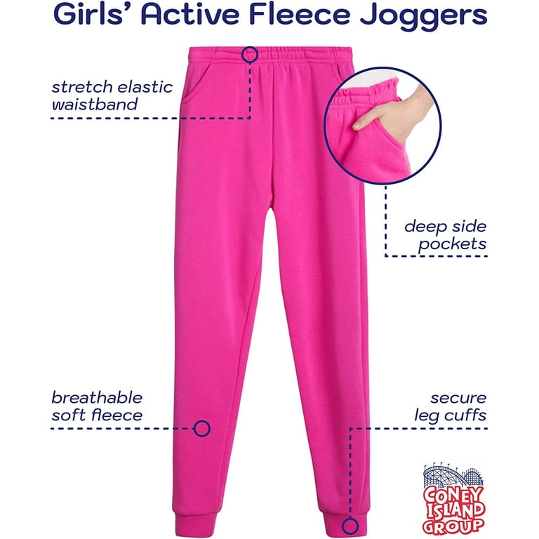 Coney Island Girls' Sweatpants – 3 Pack Active Fleece Joggers