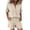 Khaki, variant on Women Summer Cotton Linen 2 Piece Outfit Set Roll Tab Short Sleeve Button Down Lapel Shirt Top with Pocket Casual Shorts Solid Color Tracksuit for Women