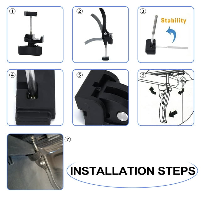 Hard Truck Tonneau Cover Replacement Installation Accessory for Hard Tri-fold and Quad-fold Truck Bed Cover Include Screw, T-Bolt and Tonneau Cover Clamp, 4X Rear Clamp