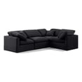 thumbnail image 1 of Meridian Furniture Indulge 123.5" Velvet L-Shaped Modular Sectional in Black, 1 of 10