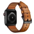 thumbnail image 2 of BANDOVA Premium Leather Band Compatible with Apple Watch 44/45/46/49/42mm(Series 3/2/1), Classic Business Replacement Strap for Women Men, LightBrown, 2 of 7