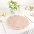 thumbnail image 2 of Efavormart 10 Pack | 11" Blush/Rose Gold Hard Plastic Dinner Plates, Disposable Tableware, Baroque Heavy Duty Plates with Gold Rim, 2 of 10