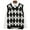 Black, variant on Dellytop Women's V Neck Knit Plaid Preppy Style Knitwear Sweater Vest