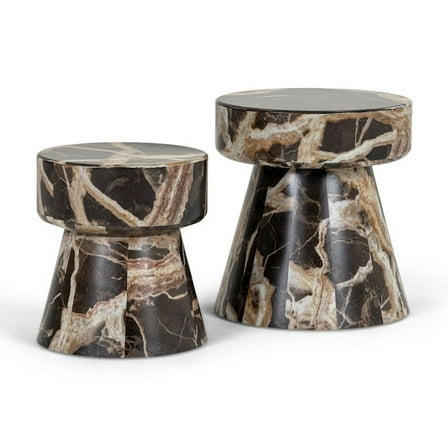 Modrest Marlow - Modern Faux Marble End Table Set