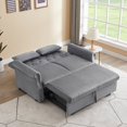 thumbnail image 2 of Bellemave 55" Pull Out Sleeper Sofa Bed, Sleeper Loveseats Sofa Couch with Adjustable Backrest, 2 Caster Wheels and 2 Lumbar Pillows for Living Room Bedroom Apartment Office (Gray), 2 of 10