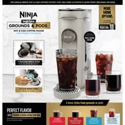 Ninja Pods & Grounds Hot & Iced Single-Serve Coffee Maker, K-Cup Pod Compatible, Rapid Cold Brew, PB045ST, Stone