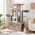 thumbnail image 2 of HOOBRO Litter Box Enclosure 5-Level 57" Cat Tree with Cat Condos & Scratching Posts, Gray, 2 of 9