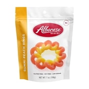 Albanese World's Best Gummi Peach Rings Candy, Gluten Free, Fat Free, 7 oz