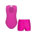 thumbnail image 2 of TTAO Gymnastics Leotard for Girls 2 Piece Outfits Gymnastics Bodysuit with Shorts Set Tank Unitard Hot Pink 12, 2 of 7