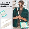 thumbnail image 7 of Case for iPad Air 13 inch M3 2025/M2 2024 12.9 inch (3rd/4th Gen) with Screen Protector, 360 Degree Rotating Kickstand Hand Strap Shockproof Cover with Shoulder Strap, Rainbow Blue, 7 of 7