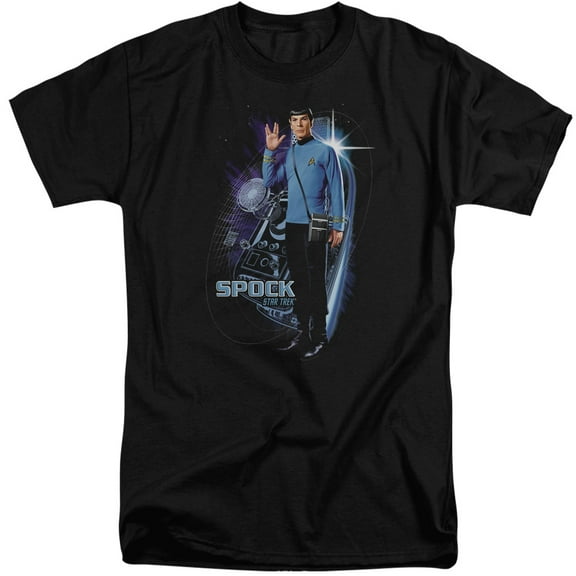 Star Trek Galactic Spock Adult Tall T-Shirt Black