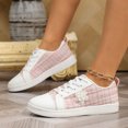 thumbnail image 3 of HEWUQI Tennis Shoes Womens Wide Round Toe Leather Knitted Slip on Elegant Walking Sneakers Cute Tennis Non Slip Work Footwear Pink Size 6, 3 of 6