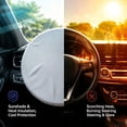 thumbnail image 5 of Car Steering Wheel Sunshade Cover, with Elastic Pull Cord for Easy Installation and Removal, Suitable for Many Car Models,16 inches, Gray, 5 of 6