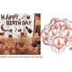 thumbnail image 5 of 25 piezas de globos de decoración para fiestas de cumpleaños (oro rosa), pancartas con globos de feliz cumpleaños en oro rosa, cortinas con borlas, mantel de aluminio, forma de corazón, 5 of 5