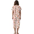 thumbnail image 2 of DISNIMO Peach Printed Women's Pajama Sets Soft Loungewear Summer Ladies Pjs Sets Short Sleeve Tops and Capri Pant Sleepwear with Pockets, XL, 2 of 7