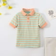 thumbnail image 2 of yillto Toddler Kids Shirts Striped Collared Short Sleeve Buttons Tee School Uniform T Shirt for Boys Girls, 2 of 7