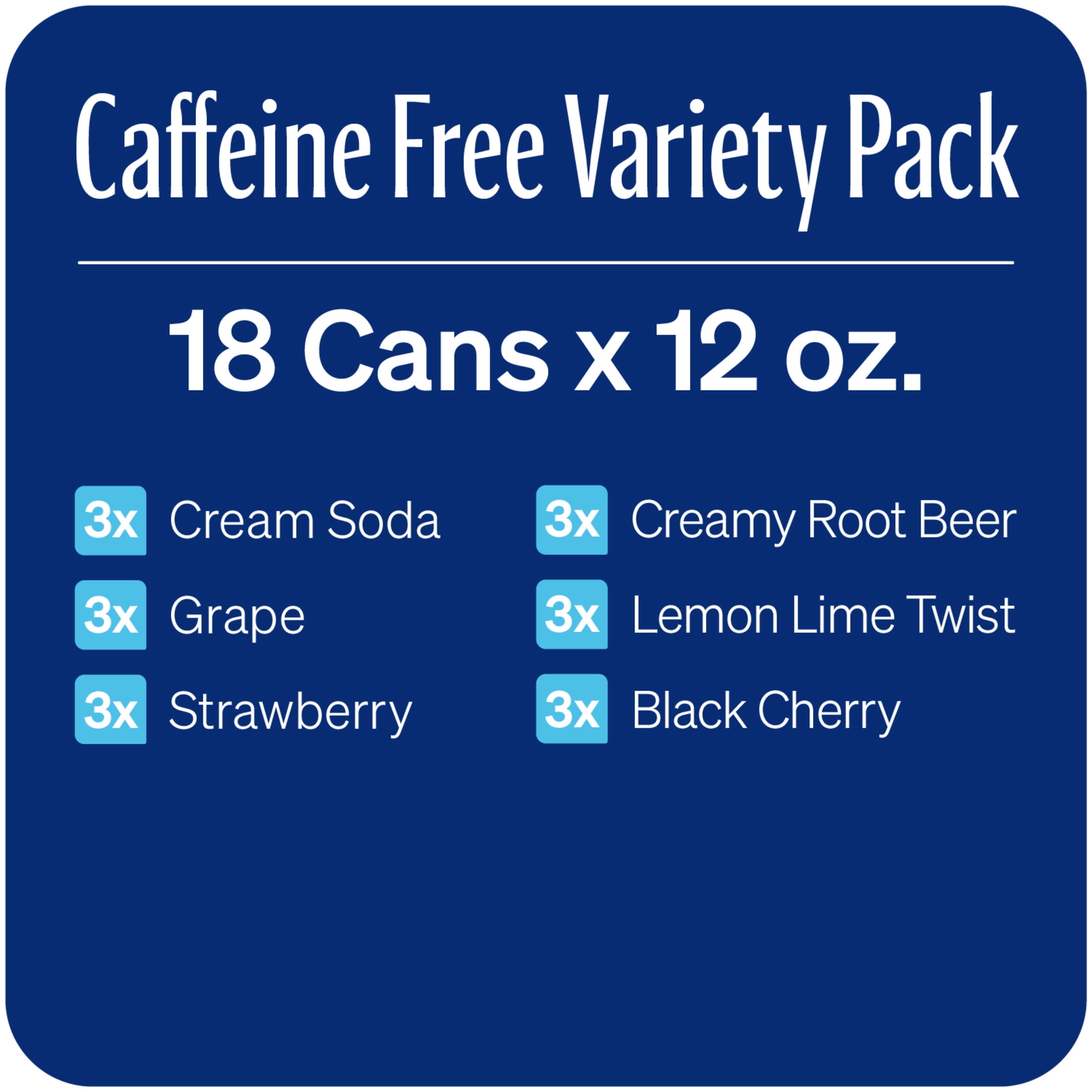 Zevia Zero Sugar, 0 Calorie, Caffeine-Free Soda Pop, Variety Pack, 12 fl oz, 18 Pack Cans