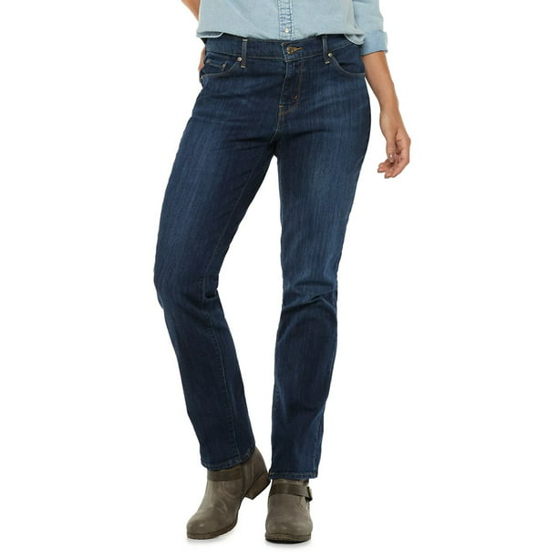 Women's Levi's 505 Straight Jeans Sleek Blue - Walmart.com