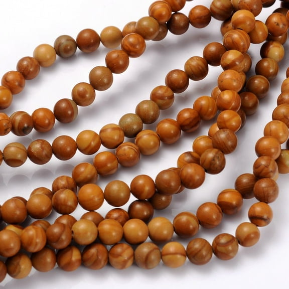 10Strand Gemstone Beads Strands Wood Lace Stone Round 6mm Hole: 0.8mm 15~16 inch Mixed Color