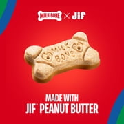 Milk Bone Peanut Buttery Dipped Dog Biscuits with Jif Peanut Butter, 12 oz Bag