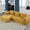 Yellow, variant on SOULART 98.42" Cloud Couch, Brown Modern Modular Sectional Sofa with Chaise Longue, Chenille Fabric, Small Side Pockets, Suitable for Living Room