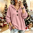 thumbnail image 2 of SEROYE Women's Waffle Knit Sweatshirts Hoodie Pullover Henley V Neck Solid Long Sleeve Casual Sport Top Fall Winter (M, Pink), 2 of 7