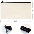 thumbnail image 2 of 10 piezas DIY bolsa de almacenamiento de tela de lona en blanco estuche de lápices crudo personalizado, bolsa de maquillaje para mujer, bolsa maestra, bolsa Espack, bolsa de joyería, carpeta (blanco), 2 of 5
