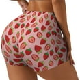 thumbnail image 2 of Vsdgher Strawberries print Workout Shorts for Women Seamless Soft Smooth Gym Yoga Scrunch Active Exercise Fitness Shorts, 2 of 8